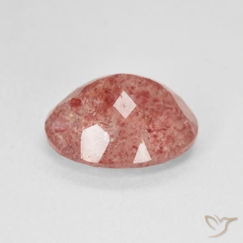Quartz Fraise Rose moyen naturelle ovale, 4.55 ct, Translucide