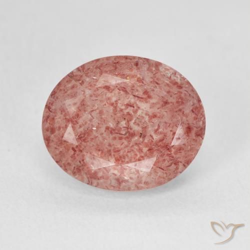 4.52ct Naturel Pêche rose rosé Quartz Fraise, ovale, Translucide