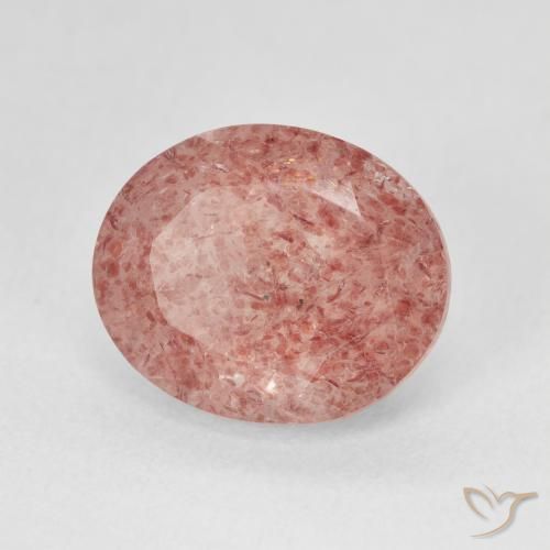 Quartz fraise Pêche rose rosé naturelle ovale, 4.52 ct, Translucide