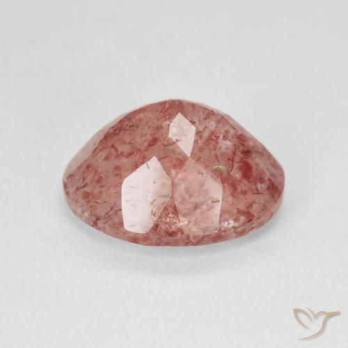 Quartz fraise Pêche rose rosé naturelle ovale, 4.52 ct, Translucide
