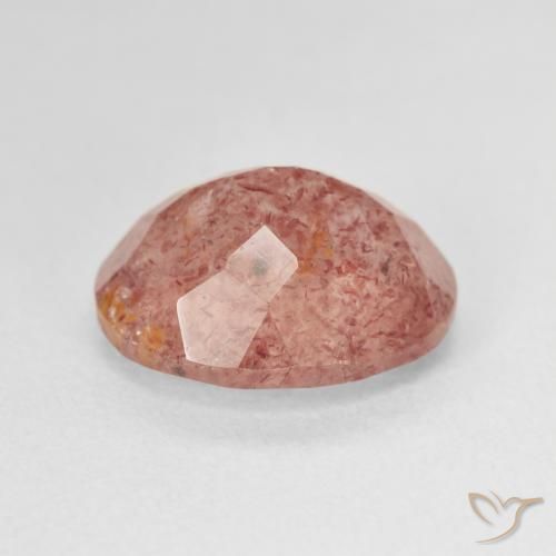 Quartz fraise Rouge sang naturelle ovale, 4.64 ct, Translucide