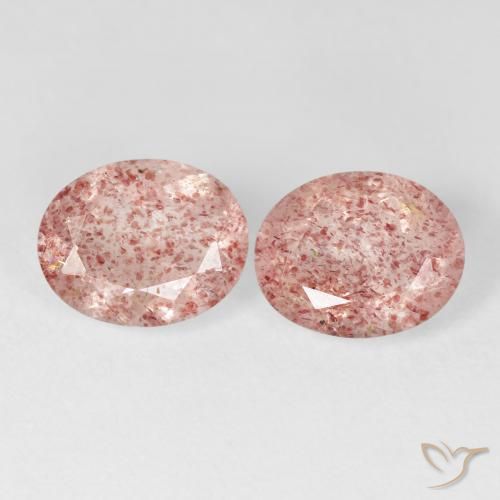 4.56ctw Naturel Rose clair Quartz Fraise, ovale, Transparent
