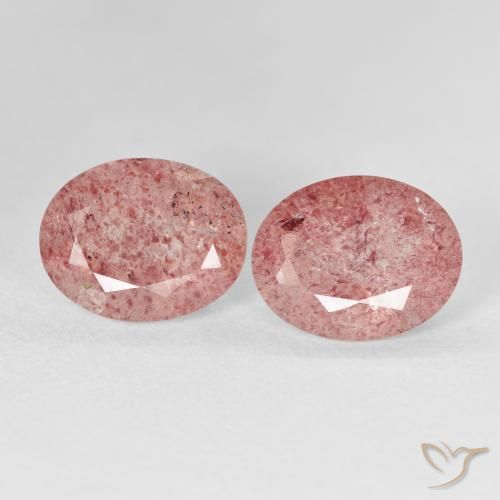 5.15ctw Naturel Medium Light-Pink Quartz fraise, ovale, Transparent