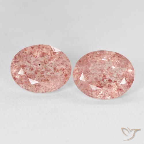 4.76ctw Naturel Rose léger Quartz fraise, ovale, Transparent