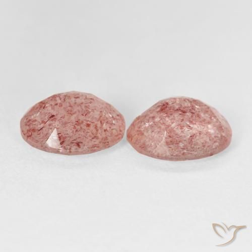Shop natural 4.76ct Rose léger Quartz fraise gems, ovale, from Russie at GemSelect. In stock, global shipping!