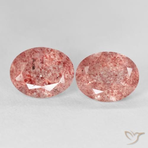 5.80ctw Naturel Rose moyen Quartz fraise, ovale, Transparent