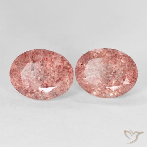 Shop natural 5.80ct Rose moyen Quartz fraise gems, ovale, from Russie at GemSelect. In stock, global shipping!