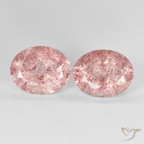 5.22ctw Naturel Rose clair Quartz Fraise, ovale, Transparent