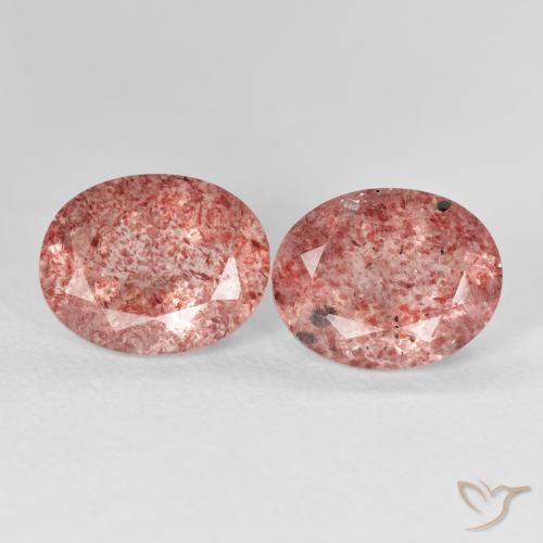 5.17ctw Naturel Rose moyen Quartz Fraise, ovale, Transparent