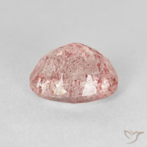 Quartz Fraise Rose clair naturelle ovale, 3.06 ct, Transparent