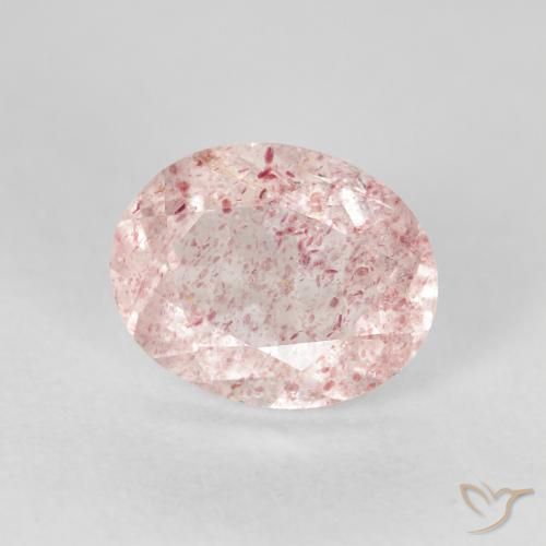 Quartz fraise Rose clair naturelle ovale, 2.58 ct, Transparent