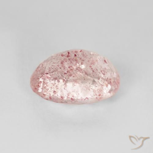 Quartz fraise Rose clair naturelle ovale, 2.58 ct, Transparent