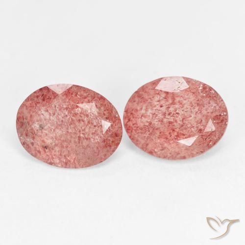 Shop natural 4.29ct Rose framboise Quartz fraise gems, ovale, from Russie at GemSelect. In stock, global shipping!