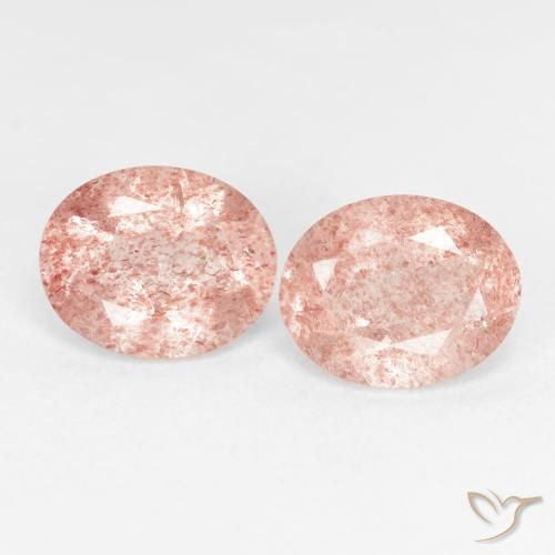 4.67ctw Naturel Rose terreux Quartz fraise, ovale, Transparent