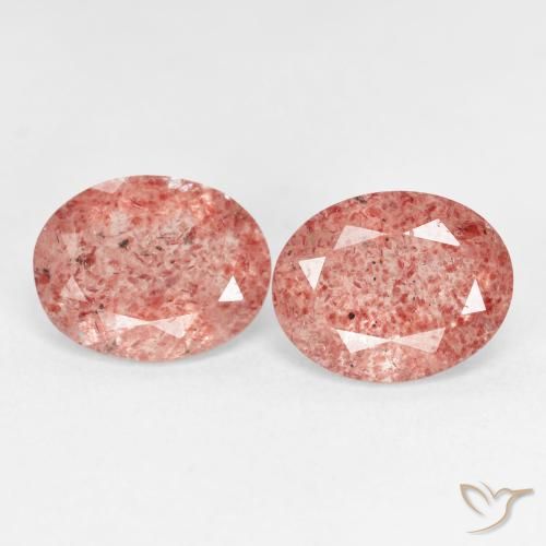 4.65ctw Naturel Rose moyen Quartz Fraise, ovale, Transparent