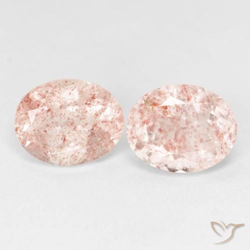 5.59ctw Naturel Rose clair Quartz fraise, ovale, Transparent