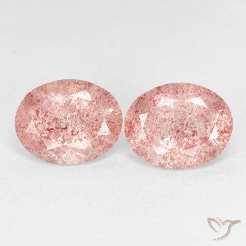 4.88ctw Naturel Rose clair Quartz Fraise, ovale, Transparent