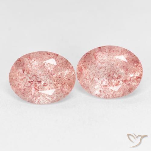 Shop natural 4.88ct Rose clair Quartz fraise gems, ovale, from Russie at GemSelect. In stock, global shipping!