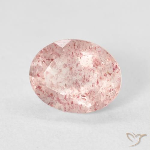 Quartz fraise Rose clair naturelle ovale, 2.74 ct, Transparent