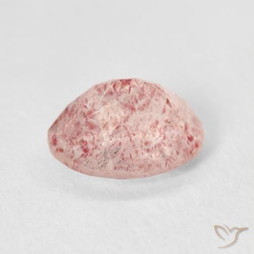 Quartz fraise Rose clair naturelle ovale, 2.74 ct, Transparent