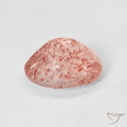 Quartz Fraise Orange rose naturelle ovale, 2.61 ct, Transparent