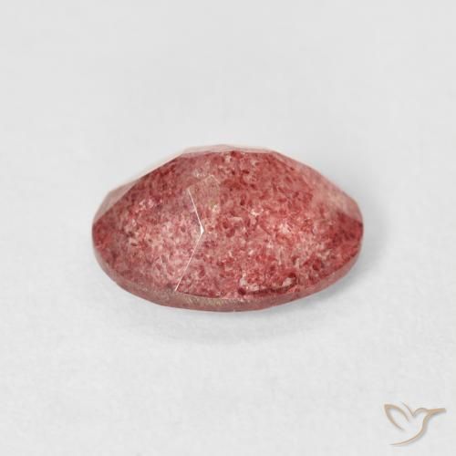 Quartz Fraise Rose rougeâtre naturelle ovale, 2.20 ct, Transparent
