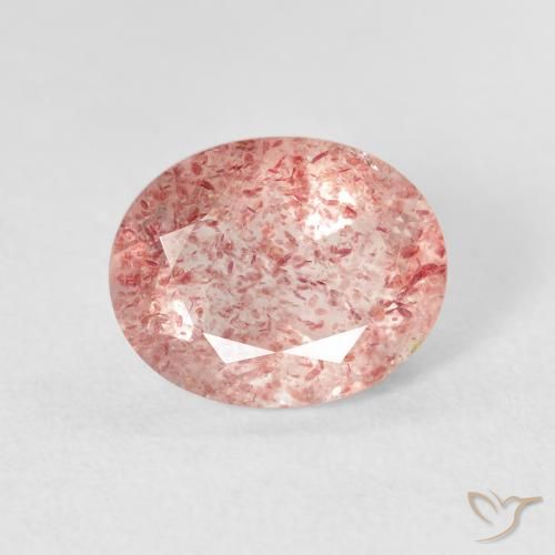 2.71ct Naturel Rose léger Quartz fraise, ovale, Transparent
