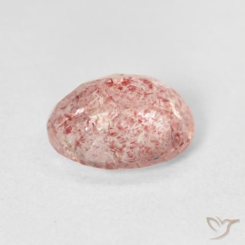 Quartz fraise Rose léger naturelle ovale, 2.71 ct, Transparent