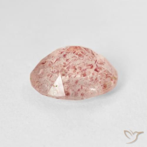 Quartz fraise Rose clair naturelle ovale, 2.51 ct, Transparent