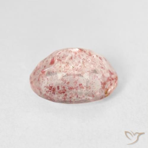 Quartz Fraise Rose clair naturelle ovale, 2.65 ct, Transparent