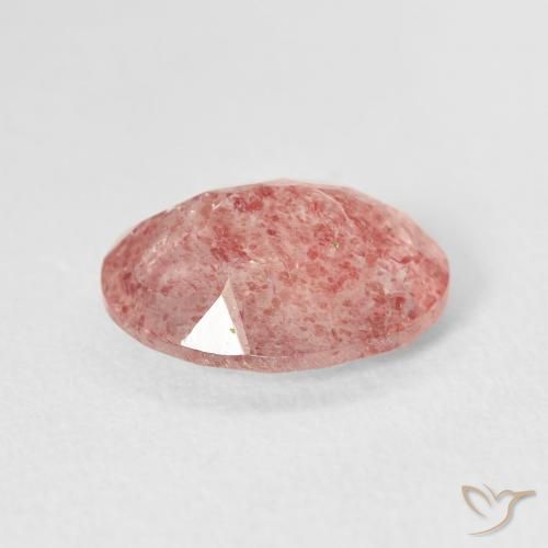 Quartz Fraise Rose léger naturelle ovale, 2.88 ct, Transparent