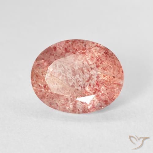 Quartz fraise Rose moyen naturelle ovale, 2.44 ct, Transparent