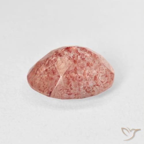 Quartz fraise Rose moyen naturelle ovale, 2.44 ct, Transparent