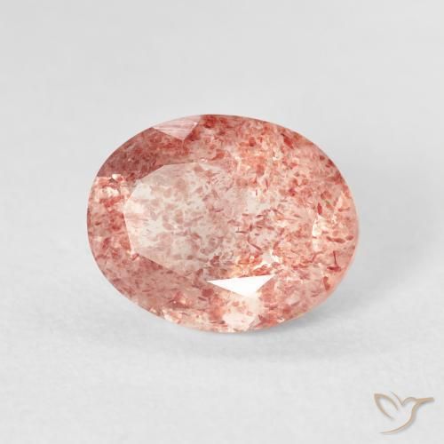 Quartz fraise Medium Light-Pink naturelle ovale, 2.30 ct, Transparent