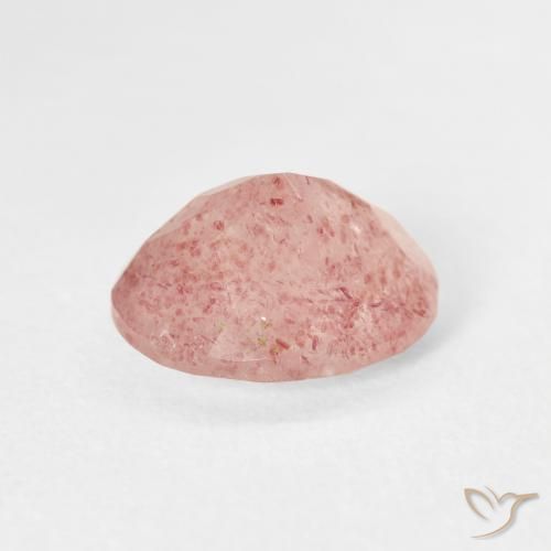 Quartz Fraise Rose terreux naturelle ovale, 2.66 ct, Transparent