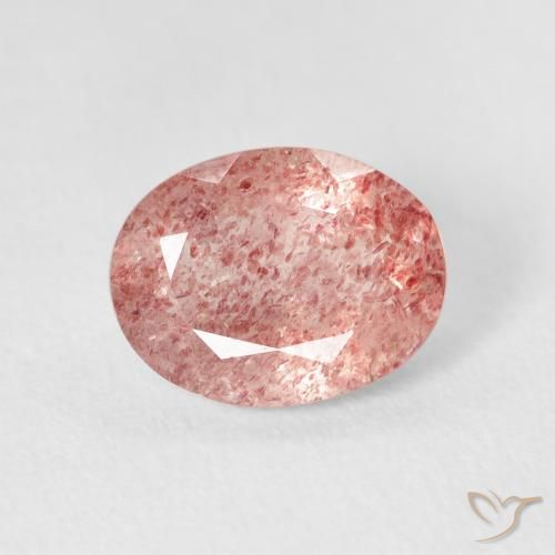 2.44ct Naturel Medium Light-Pink Quartz fraise, ovale, Transparent