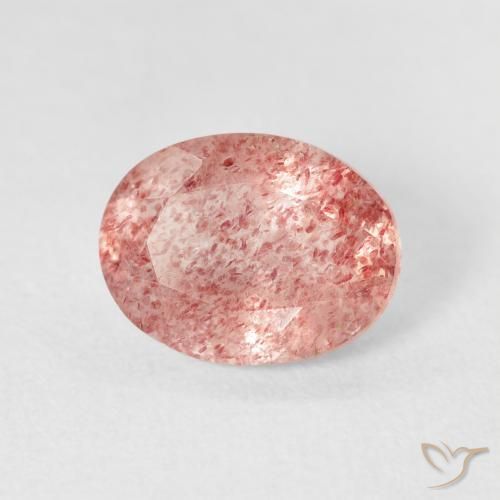 Quartz fraise Medium Light-Pink naturelle ovale, 2.44 ct, Transparent