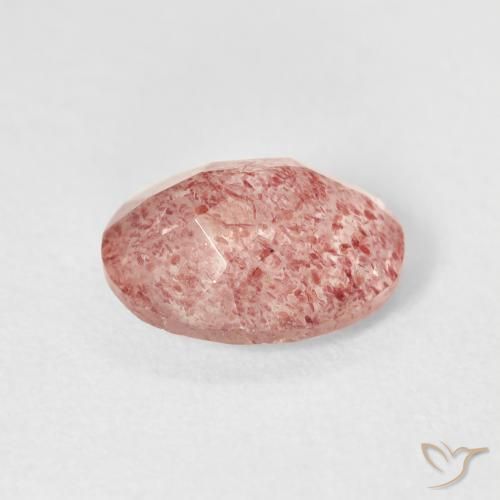 Quartz fraise Medium Light-Pink naturelle ovale, 2.44 ct, Transparent