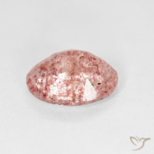 Quartz fraise Rose moyen naturelle ovale, 2.29 ct, Transparent