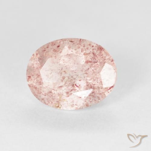 Quartz fraise Rose clair naturelle ovale, 2.73 ct, Transparent