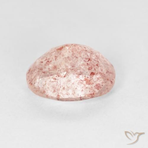 Quartz fraise Rose clair naturelle ovale, 2.73 ct, Transparent