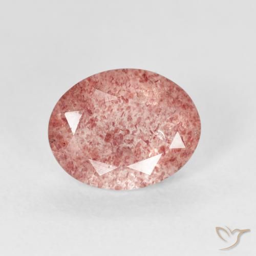 2.28ct Naturel Rose rougeâtre Quartz fraise, ovale, Transparent