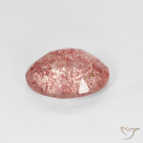 Quartz fraise Rose rougeâtre naturelle ovale, 2.28 ct, Transparent