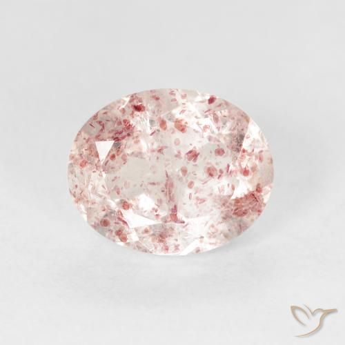 Quartz Fraise Rose terreux naturelle ovale, 2.70 ct, Transparent