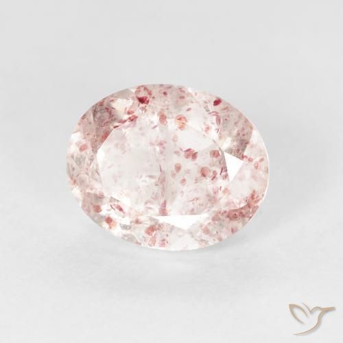 Quartz Fraise Rose terreux naturelle ovale, 2.70 ct, Transparent