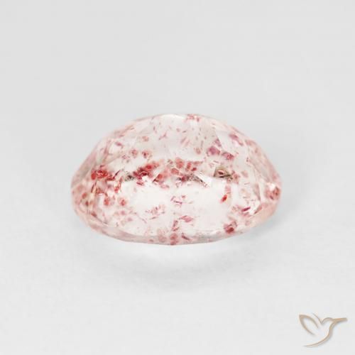Quartz Fraise Rose terreux naturelle ovale, 2.70 ct, Transparent
