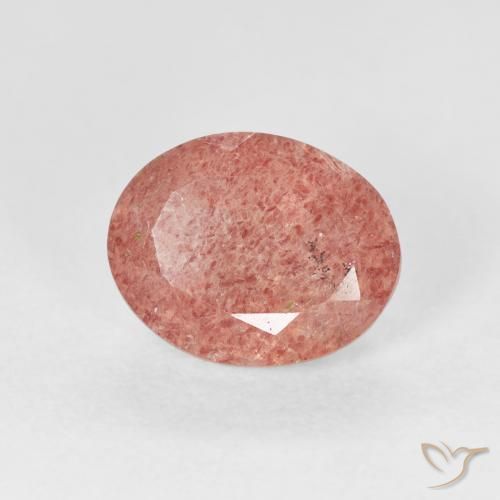 Quartz fraise Rose moyen naturelle ovale, 2.68 ct, Transparent