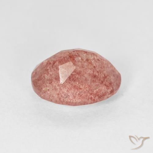 Quartz fraise Rose moyen naturelle ovale, 2.68 ct, Transparent