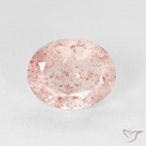 Quartz Fraise Rose moyen naturelle ovale, 2.56 ct, Transparent