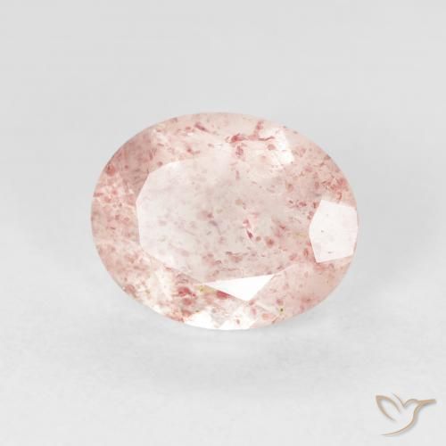 Quartz Fraise Rose moyen naturelle ovale, 2.56 ct, Transparent